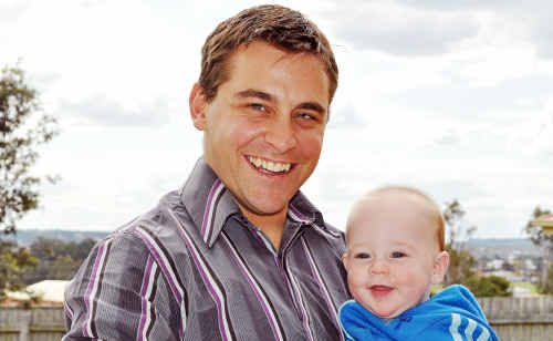 Jordan Benz with his dad Sam, who’ll be celebrating their first Father’s Day together on Sunday. Jordan Benz with his dad Sam, who’ll be celebrating their first Father’s Day together on Sunday.